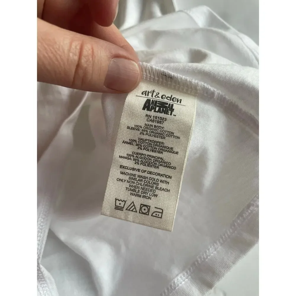 Art & Eden Bengal Tiger Print Raglan Tee - White/Yellow - Picture 5 of 5